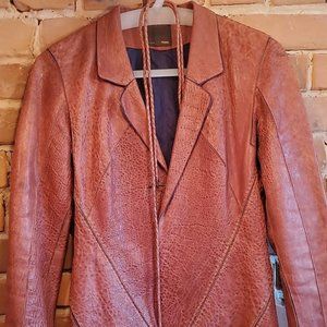 Fendi Y2K Vintage Animal Leather Jacket Blazer